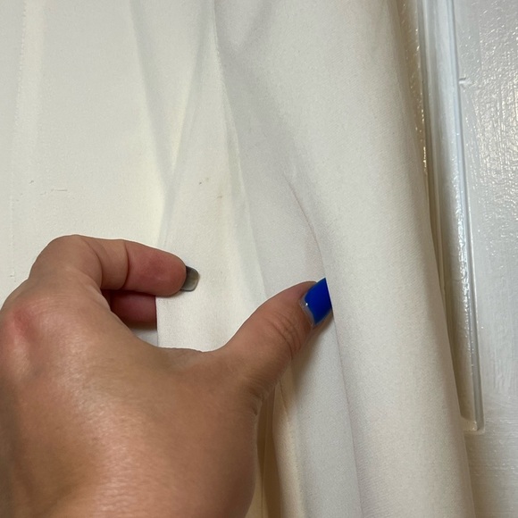 DIANE VON FURSTENBERG DVF CREAM SILK CONTRAST COLLAR BLOUSE SIZE 4 - Picture 10 of 11